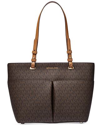 michael kors signature bedford pocket tote|Michael Kors winston leather tote.